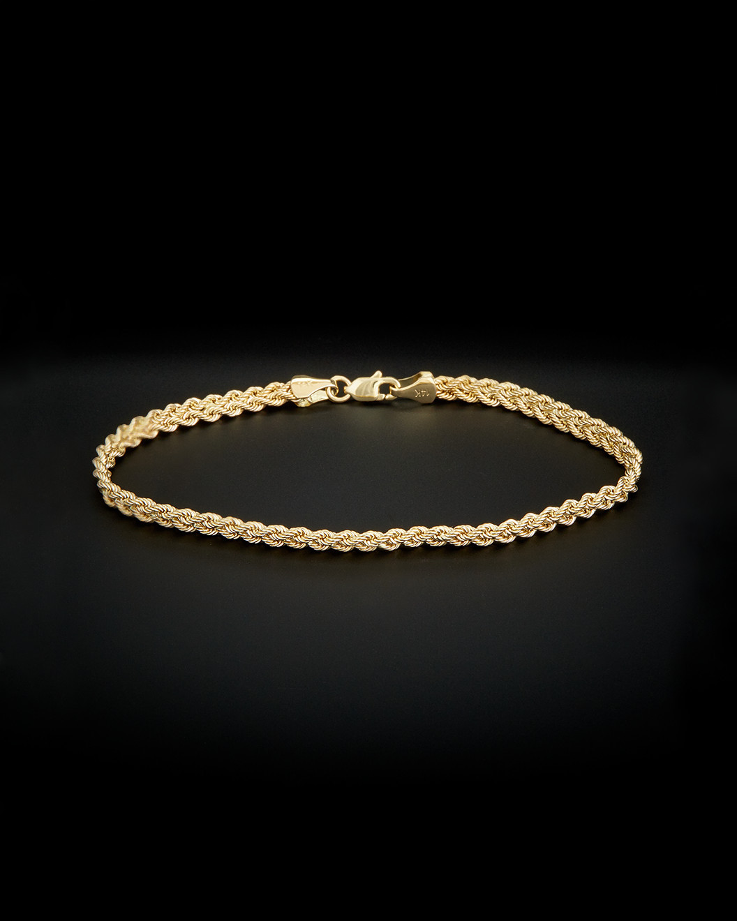 14K Italian Gold Double Row Semi-Solid Rope Bracelet | Rue La La