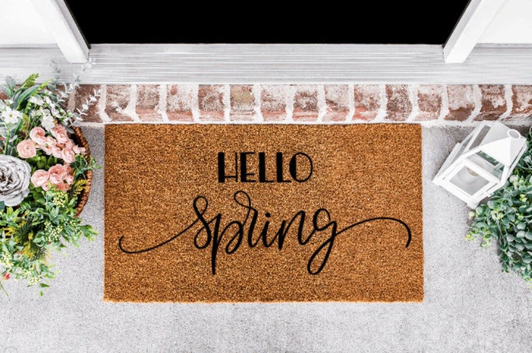 Hello Spring Doormat  Spring Doormat  Spring Decor  - Etsy | Etsy (US)