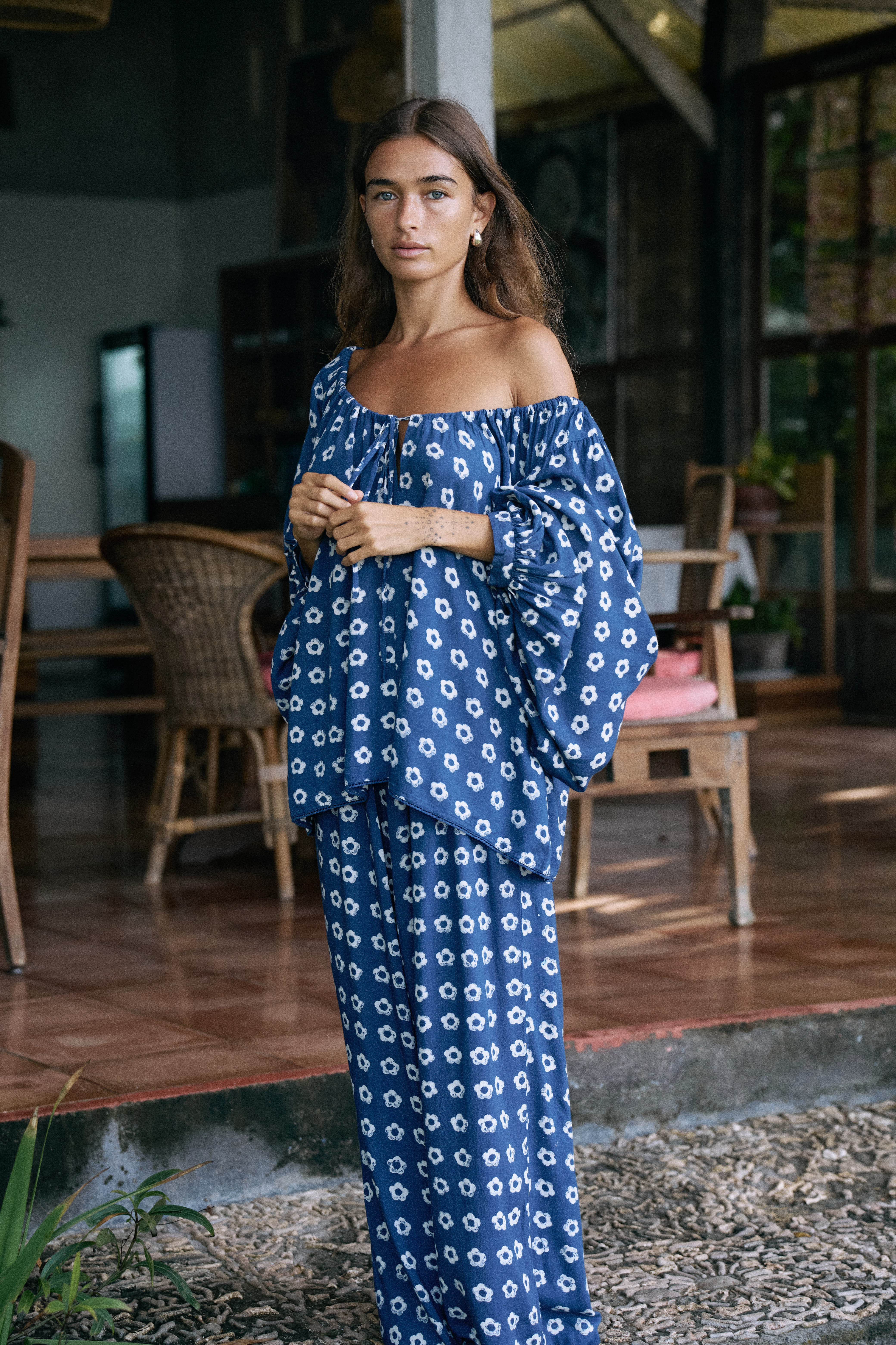 Zahra Blouse ~ Indigo | Ethically Made Linen Blend Blouse | Daughters of India