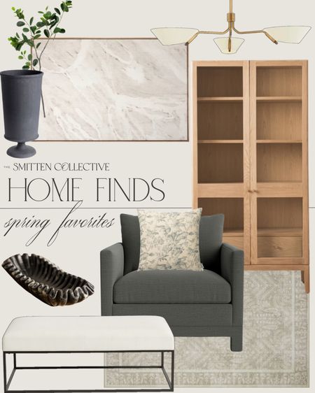 Home finds include bookcase, black accent chair, throw pillow, black decorative bowl, bench, area rug, chandelier, black vase, greenery stems, wall art.

Home decor, home finds, home accents, spring home decor, moody decor

#LTKfindsunder100 #LTKhome #LTKstyletip
