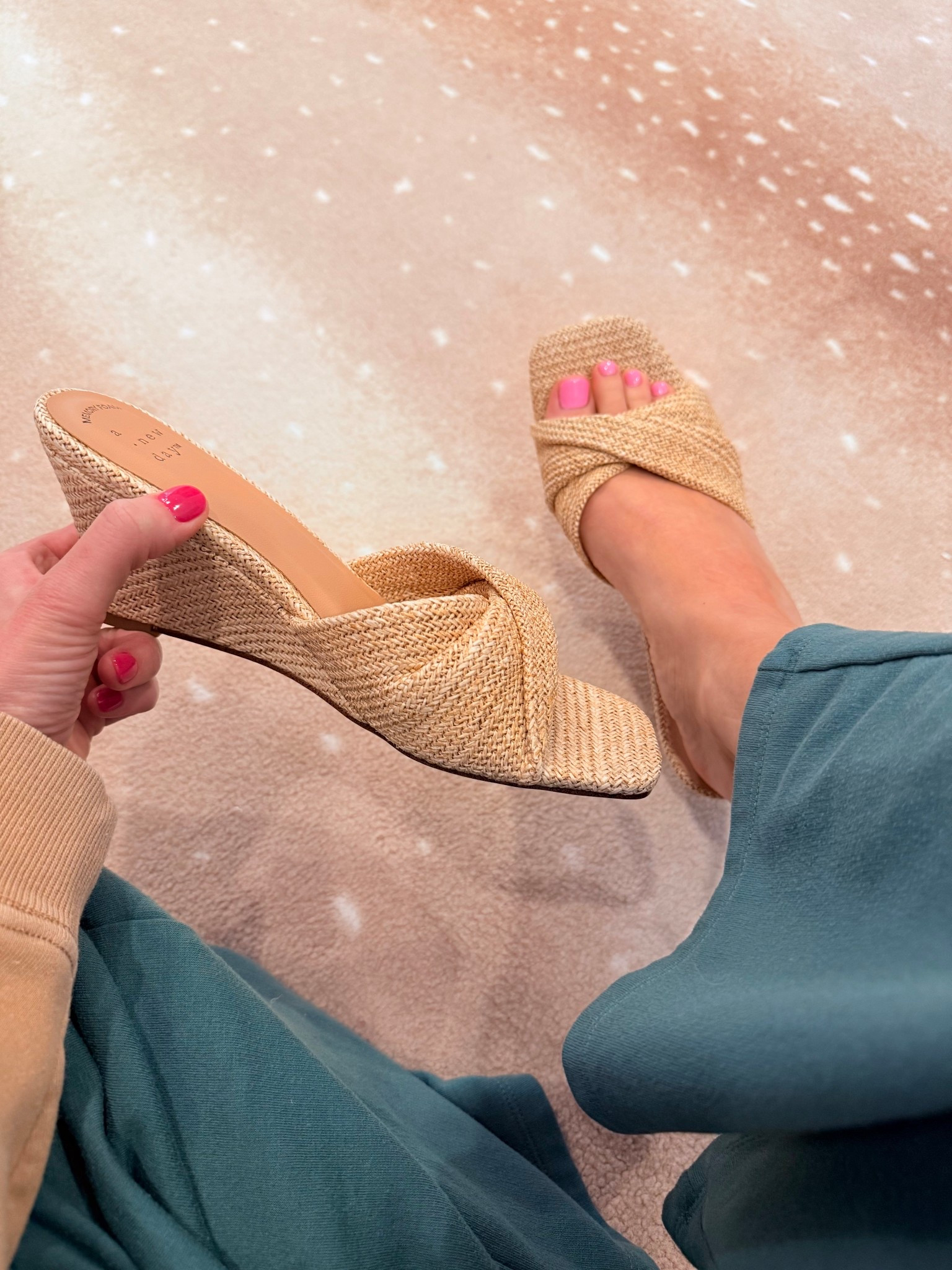 Summer 🎯 sandals 

They are TTS. 

Summer wedge 🤍 rattan heel 

#LTKSeasonal #LTKdayinmylife