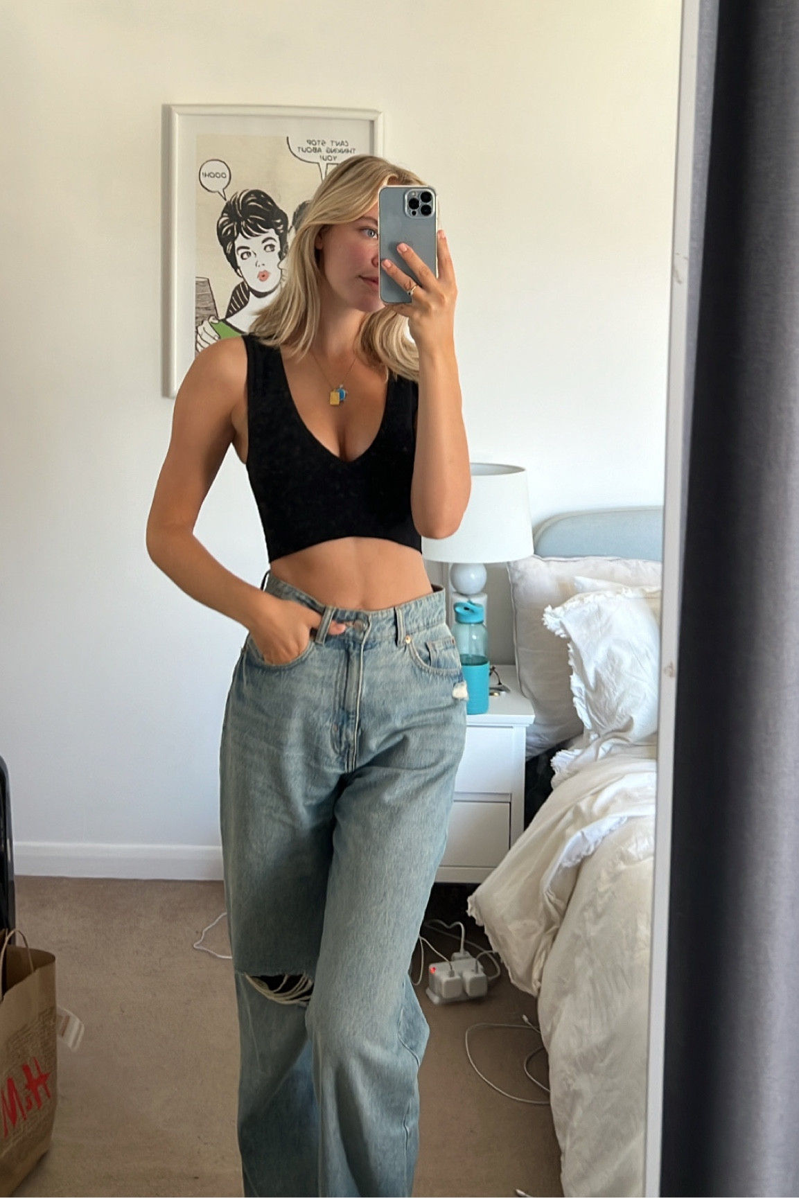 Casual look to dress up or down - black crop top paired with baggy jeans 

#LTKfit #LTKunder50 #LTKSeasonal