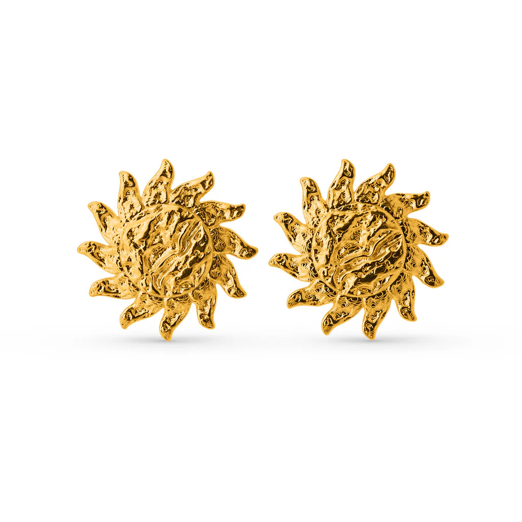 Statement Molten Sun Stud Earrings | Orelia