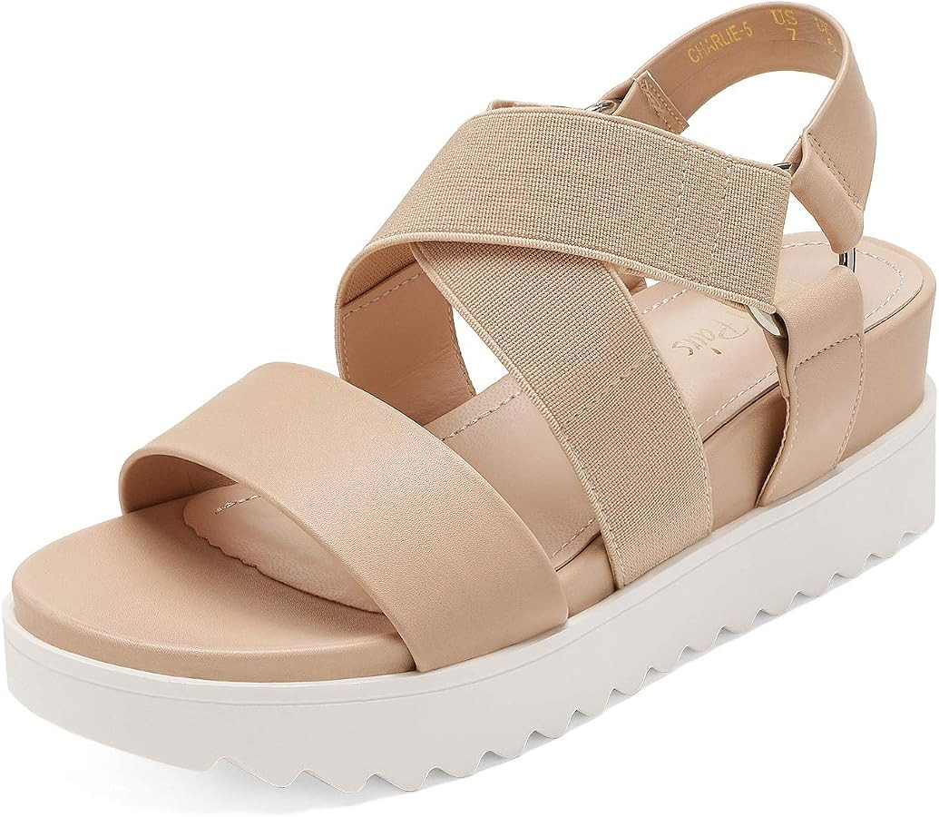 DREAM PAIRS Women’s Open Toe Ankle Strap Platform Wedge Sandals | Amazon (US)