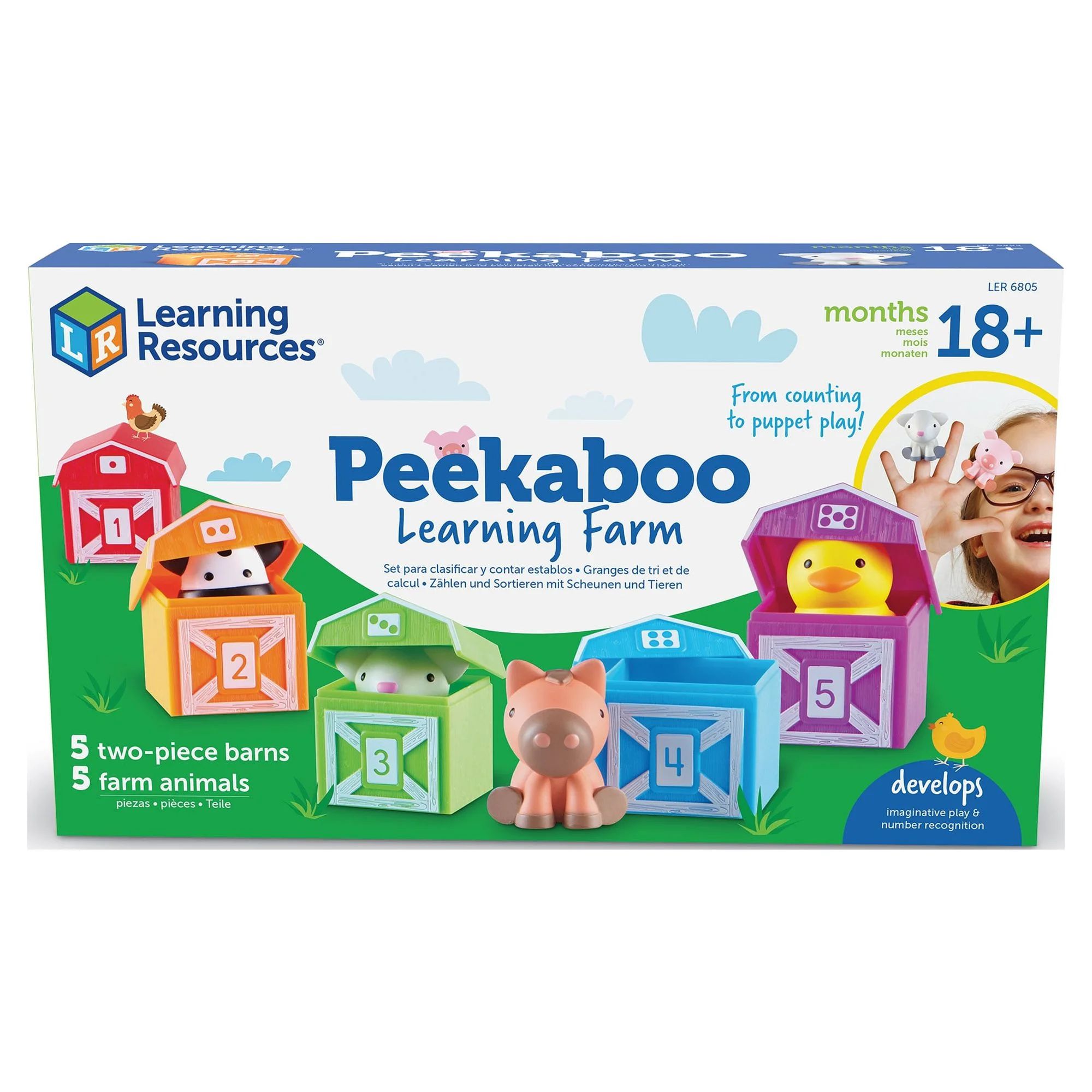 Learning Resources Peekaboo Learning Farm - 10 Piece, Boys and Girls Ages 18, 24mos+ Toddler Lear... | Walmart (US)