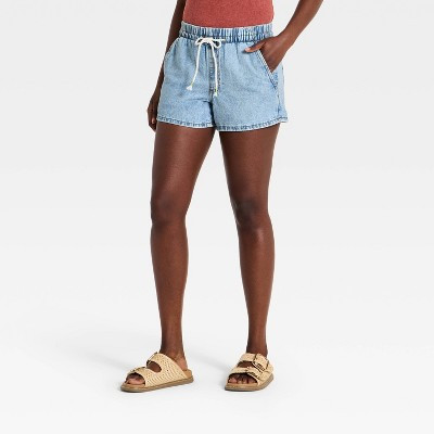 Women's Mid-Rise Denim Beach Shorts - Universal Thread™ Light Wash XS | Target