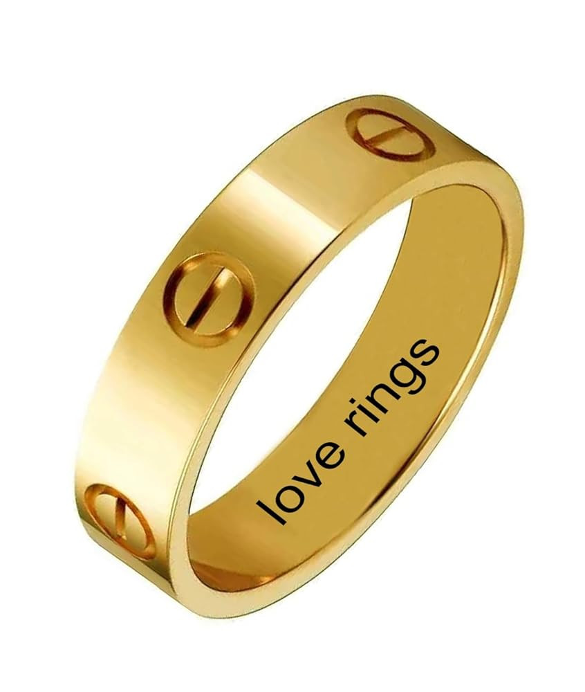 Love Ring For Women Men Girls Boys Kids Titanium Steel 18K Gold Jewelry Unisex Adult Wedding Birt... | Amazon (US)