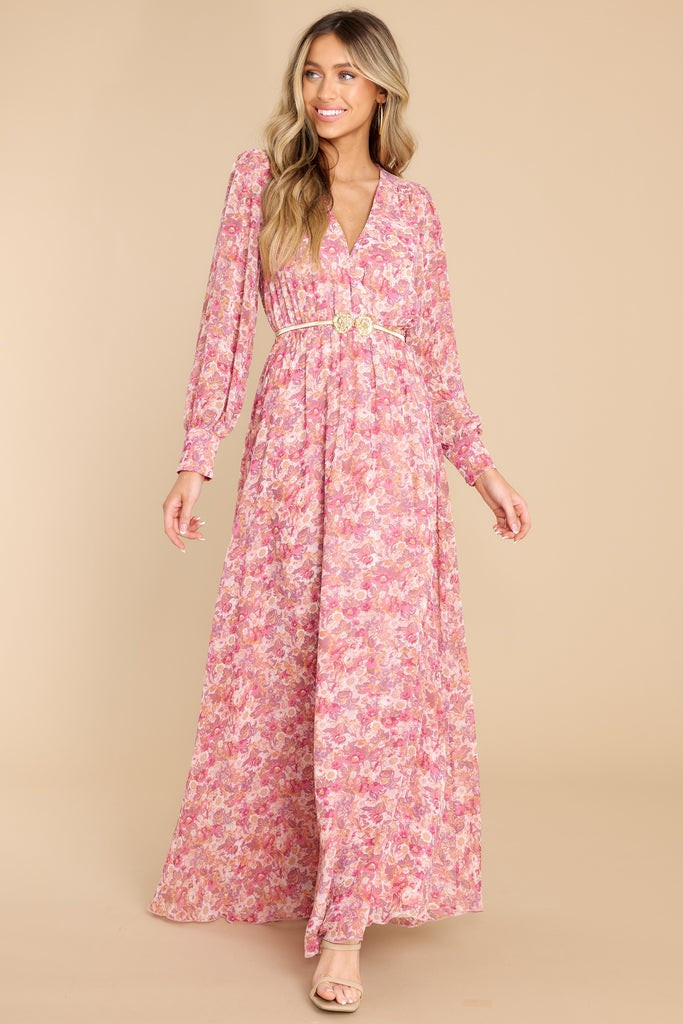 Purchase No Love Lost Pink Floral Print Maxi Dress | Red Dress 