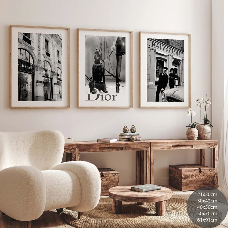 3x Fashion Poster Set - Luxury Fashion - Murals - Premium Photo Paper Matt - Wall Decoration - De... | Etsy (US)