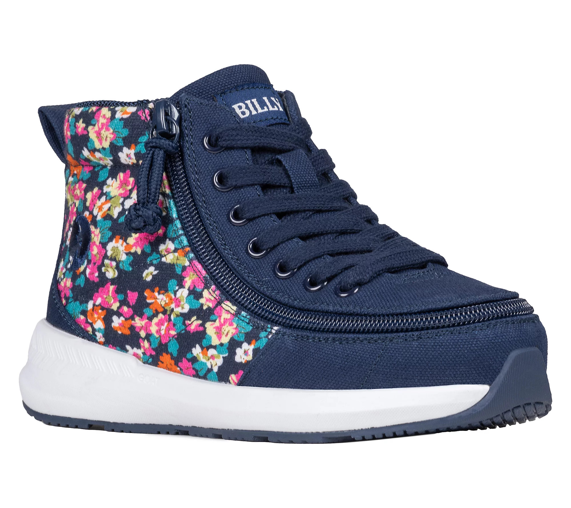 BILLY Footwear zip-on Toddler Navy Floral Goat Classic High | QVC