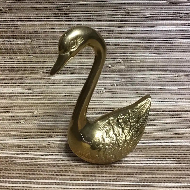Vintage Brass Swan | Etsy (Global)