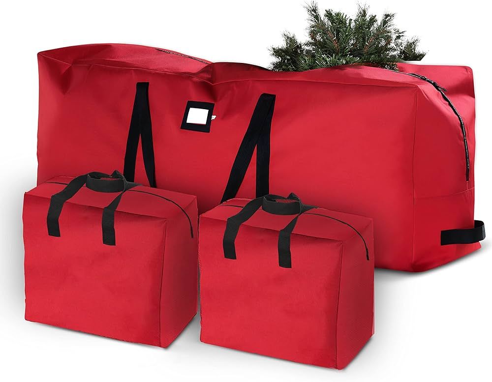 Christmas Tree Storage Bag - for Artificial Trees up- Garland Bag, (3 pc set) Durable Waterproof ... | Amazon (US)