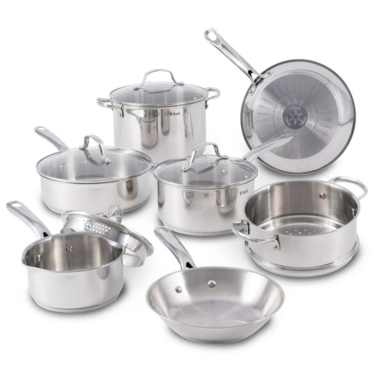 T-fal Stainless Steel Collection 11-Piece Cookware Set - Walmart.com | Walmart (US)
