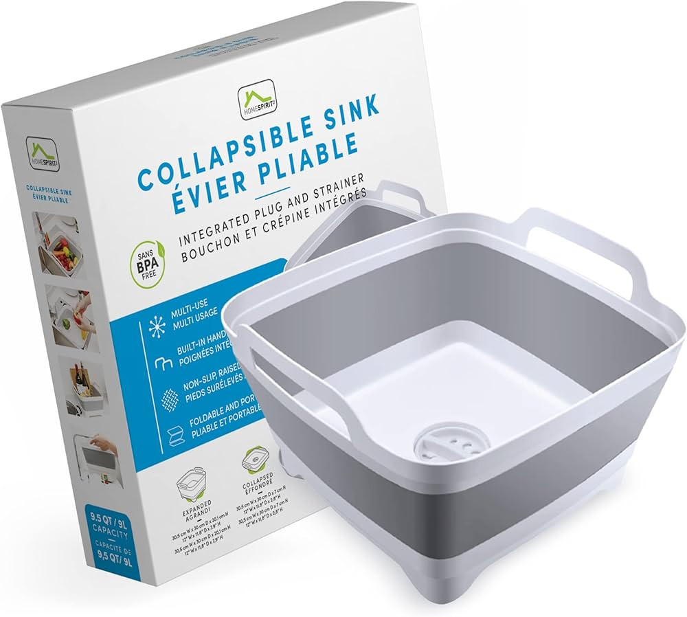 Home Spirit Collapsible Sink, Portable Dish Pan, Wash Basin Tub for Dish, Fruits, Vegetables, Tex... | Amazon (CA)