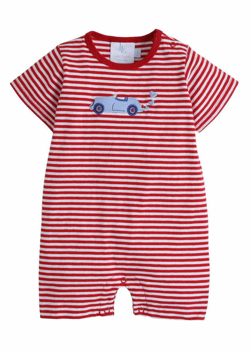 Applique Romper - Racing Hearts | Little English