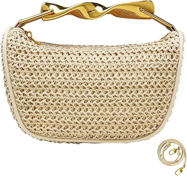 JYG Mini Handmade Straw Crossbody Bags for Women Summer Beach Satchel Purse Fashion Woven Shoulde... | Amazon (US)