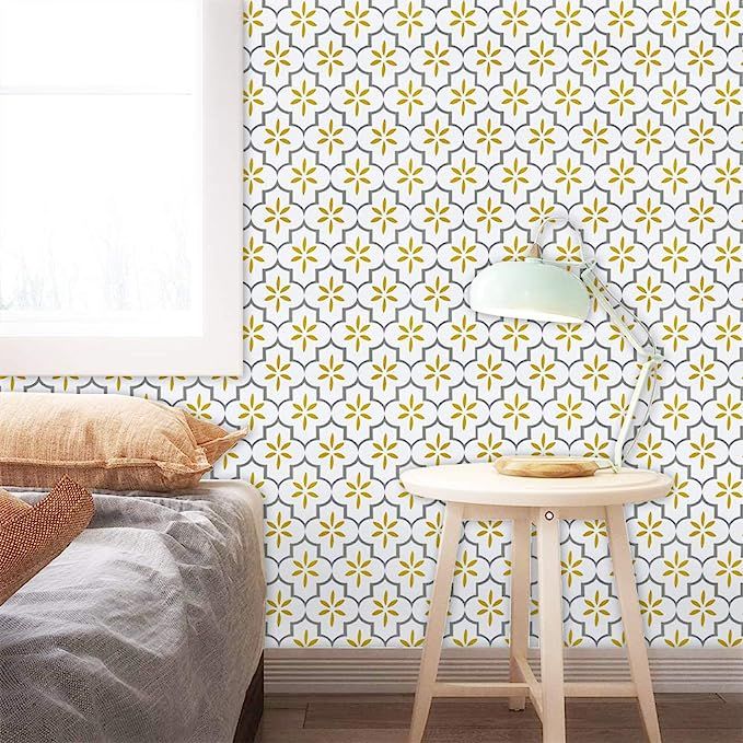 White and Gold Trellis Wallpaper 17.7"X118" White Pattern Contact Paper Trellis Peel and Stick Se... | Amazon (US)