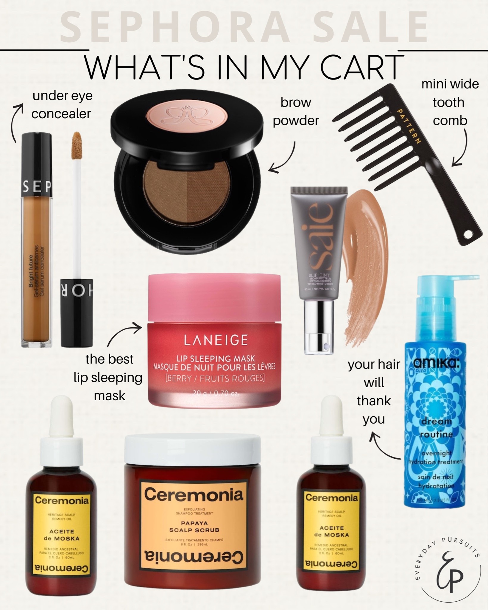 Sephora sale - what’s in my cart! 

Beauty sale - skincare sale - haircare sale - sale favorites - sale must haves 

#LTKbeauty #LTKsalealert #LTKCyberweek