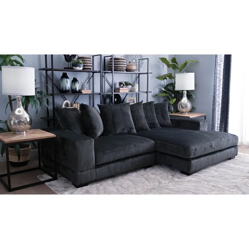 Luxe 2 - Piece Upholstered Chaise Sectional | Wayfair North America