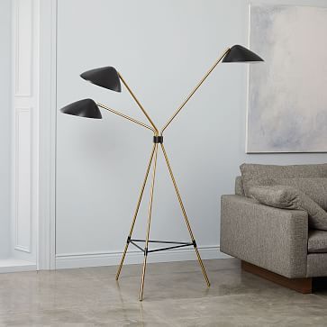 Curvilinear Mid-Century 3-Light Floor Lamp (68&quot;) | West Elm (US)