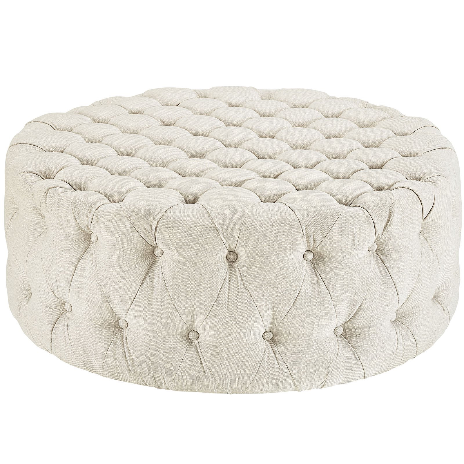 Modway Amour Upholstered Fabric Ottoman in Beige - Walmart.com | Walmart (US)