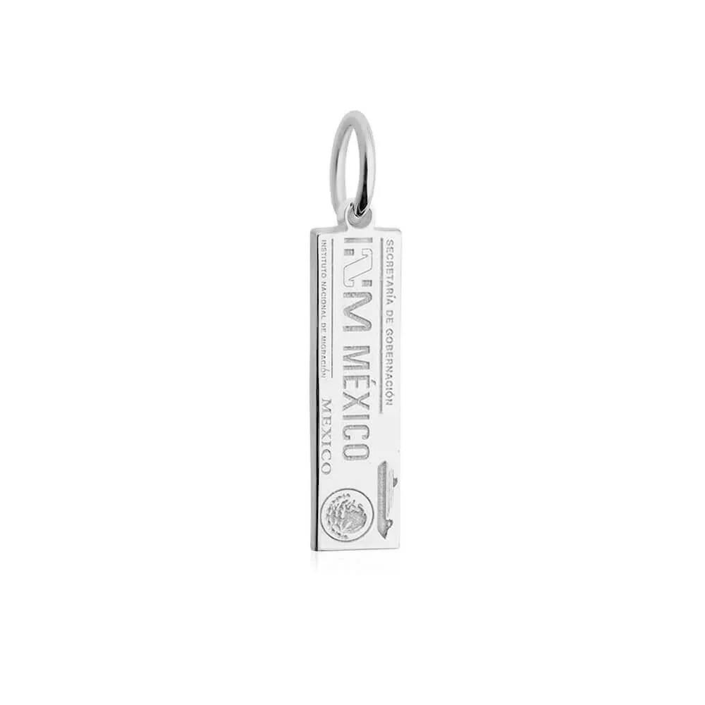 Mexico Passport Stamp Mini Charm Silver | Jet Set Candy (US)