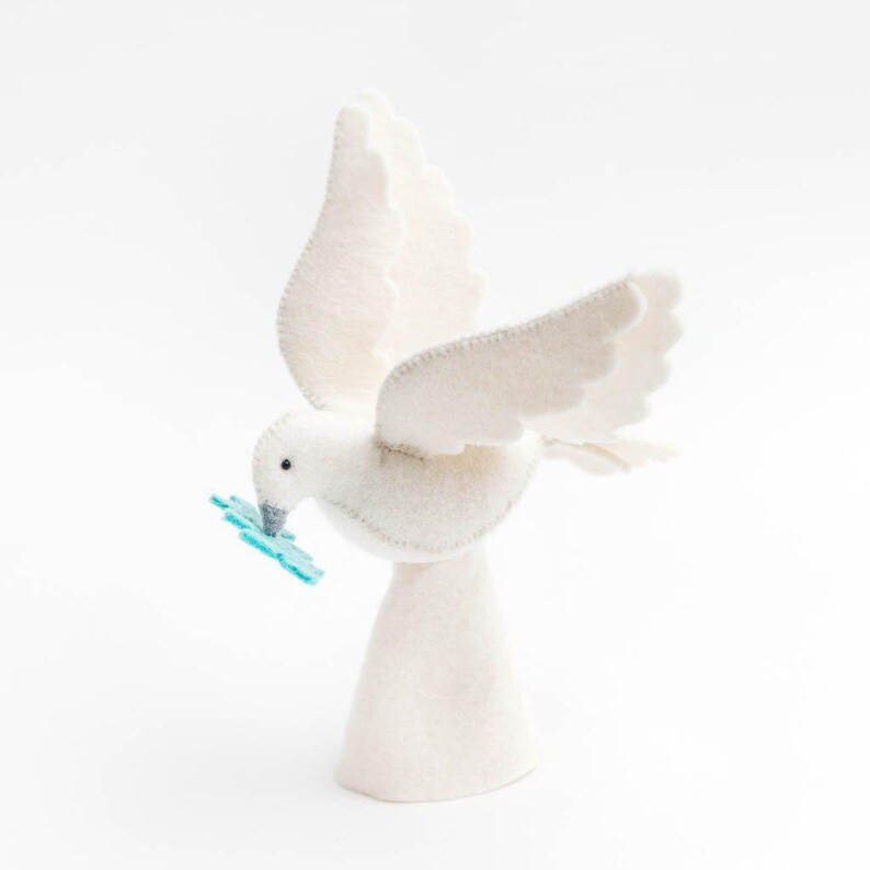Felt Dove Tree Topper, Small Season of Peace Dove Tree Topper, Felt Christmas Tree Topper | Etsy (US)