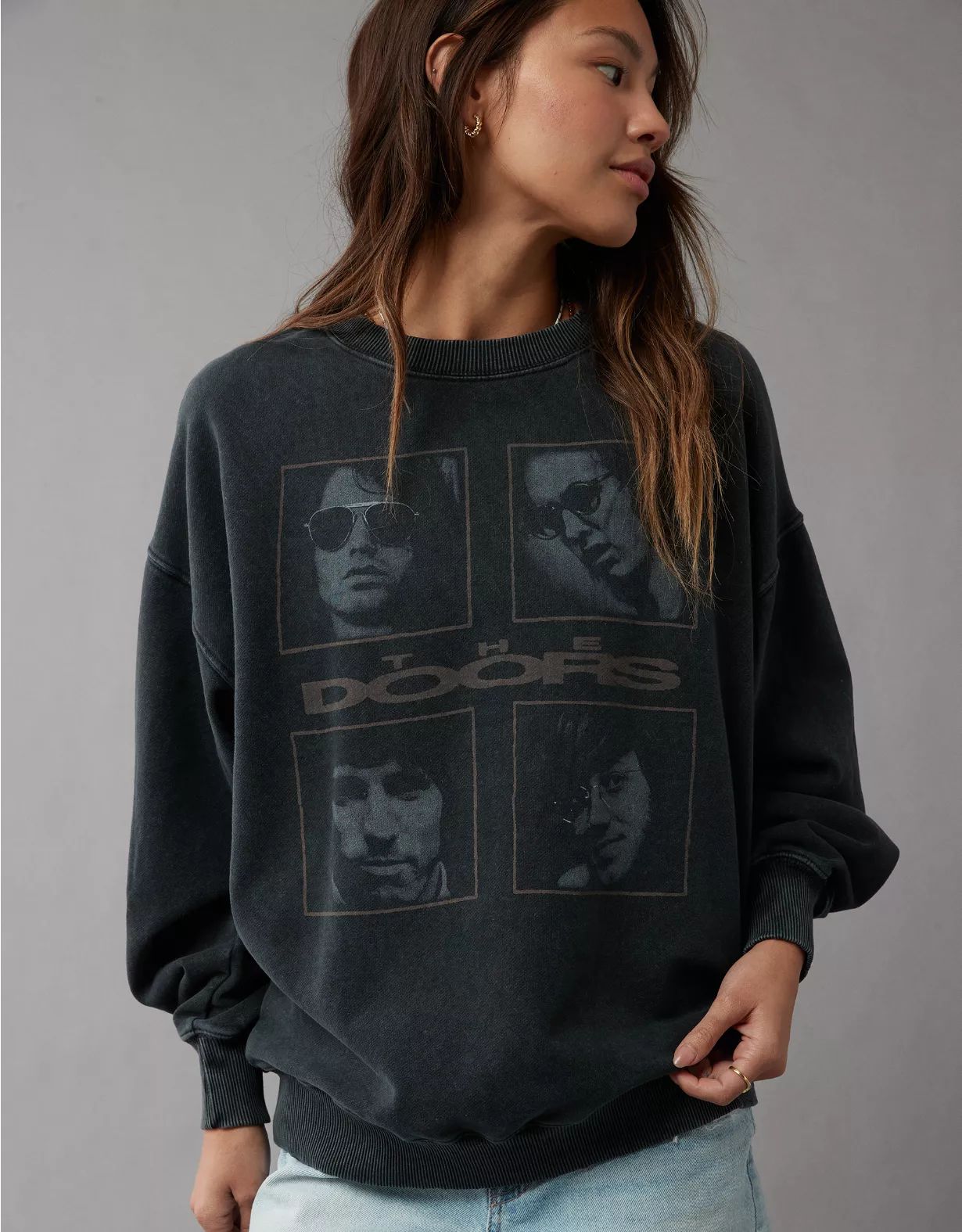 AE Oversized The Doors Graphic Sweatshirt | American Eagle Outfitters (US & CA)