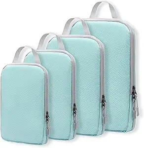 WOOMADA Compression Packing Cubes for Suitcases Travel Essentials 4 Set Expandable Travel Bags Or... | Amazon (US)