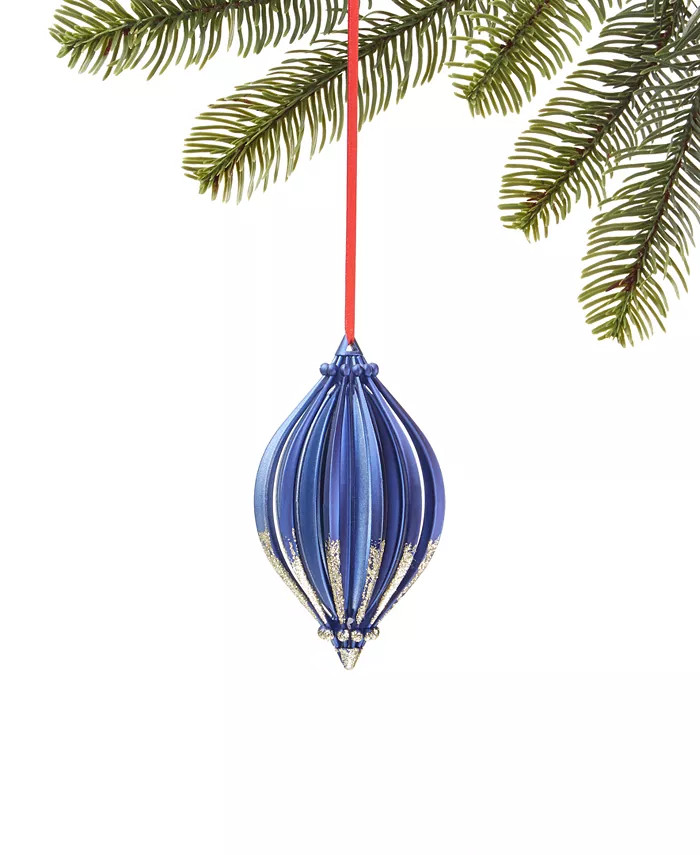 Holiday Lane
          
        
  
      
          Patina Ribbed Blue Drop with Gold-Tone Glitt... | Macy's