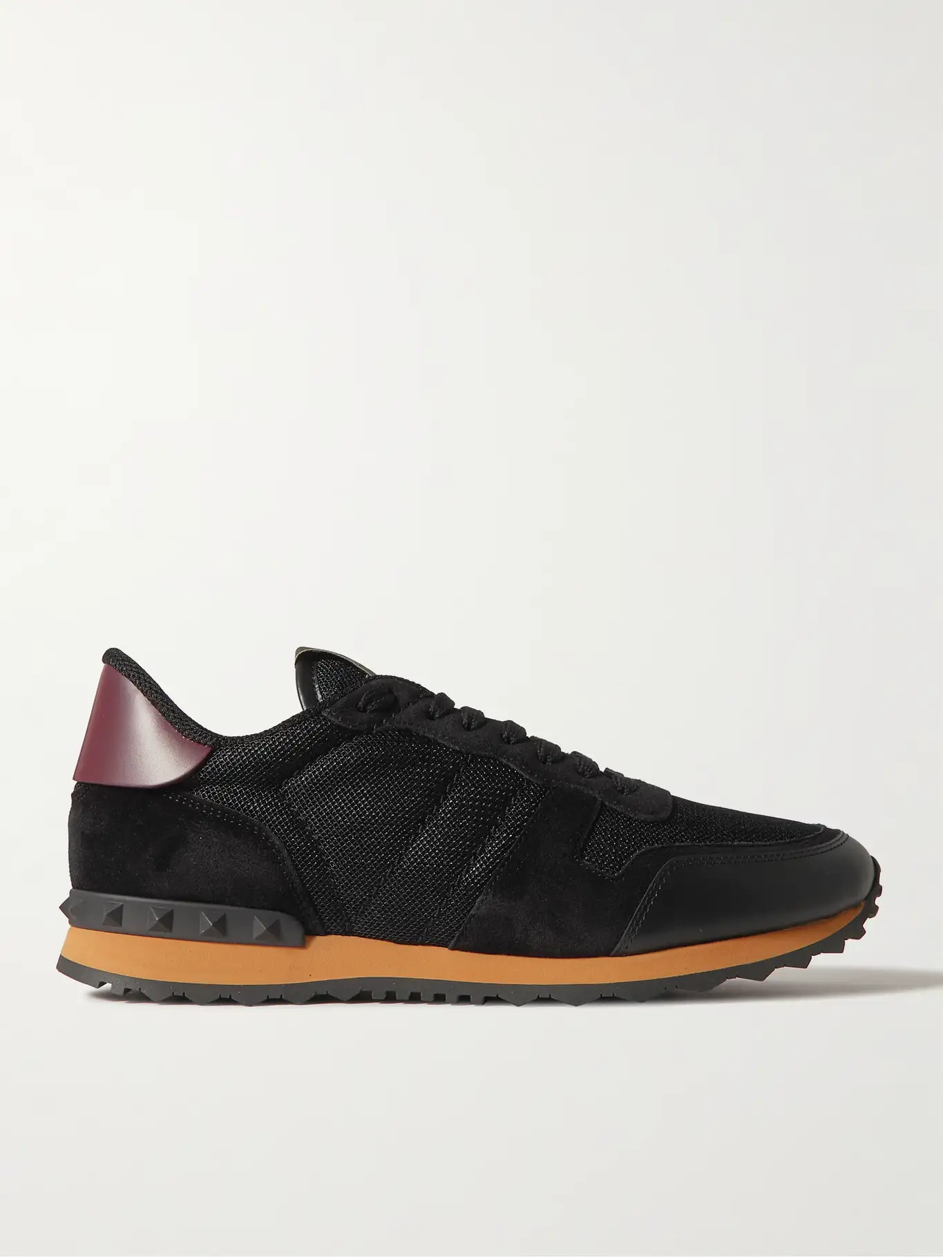 Valentino Garavani Rockrunner Suede, Leather and Mesh Sneakers | Mr Porter (US & CA)