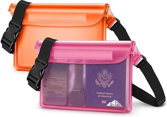 HEETA Waterproof Fanny Pack, Waterproof Pouch Dry Bag 2/3/4 Pack for Phone Passport Purse, Adjust... | Amazon (US)