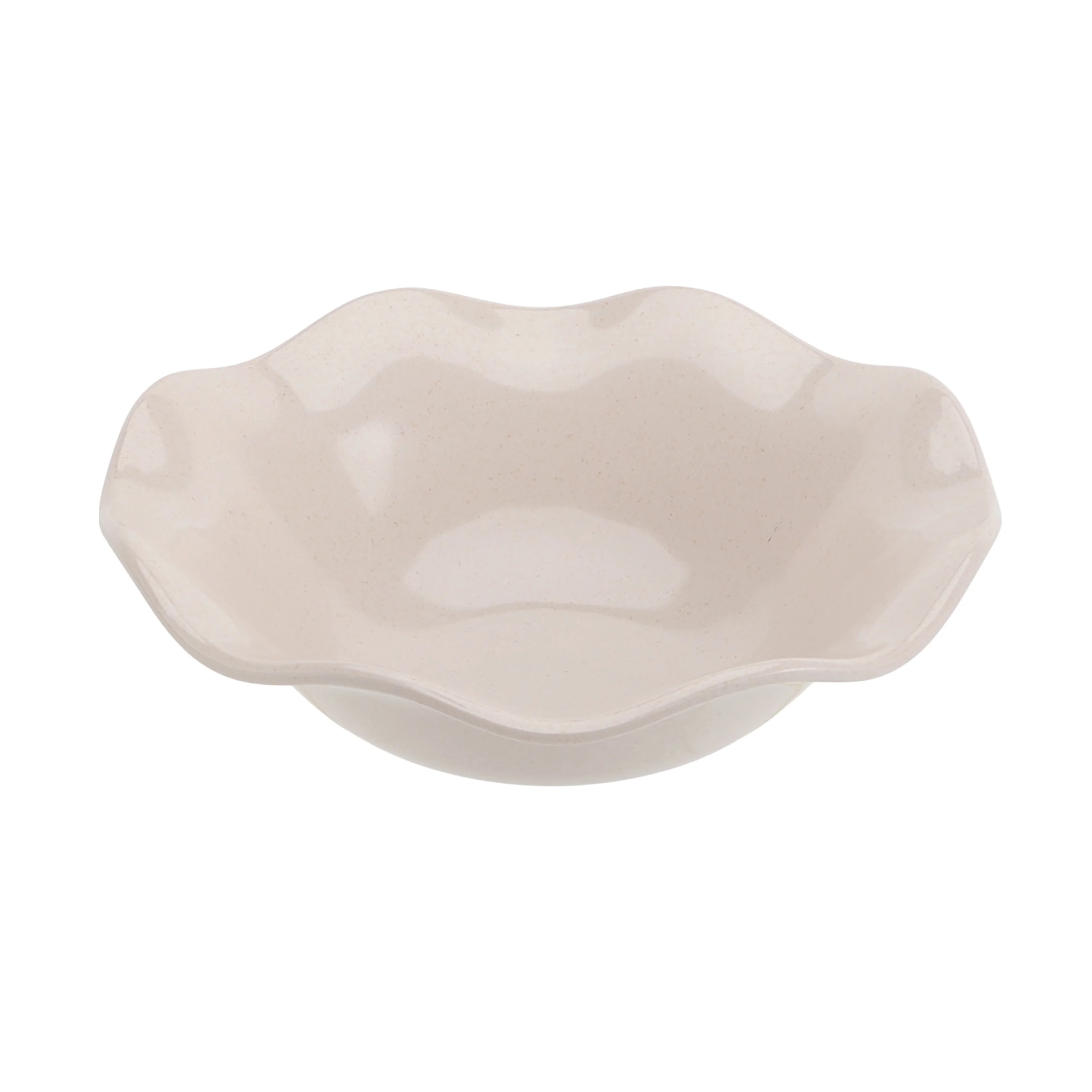 Just Feed Me by Jessie James Decker 7.5" Bamboo-Melamine Ruffled Cereal Bowl, Cream - Walmart.com | Walmart (US)