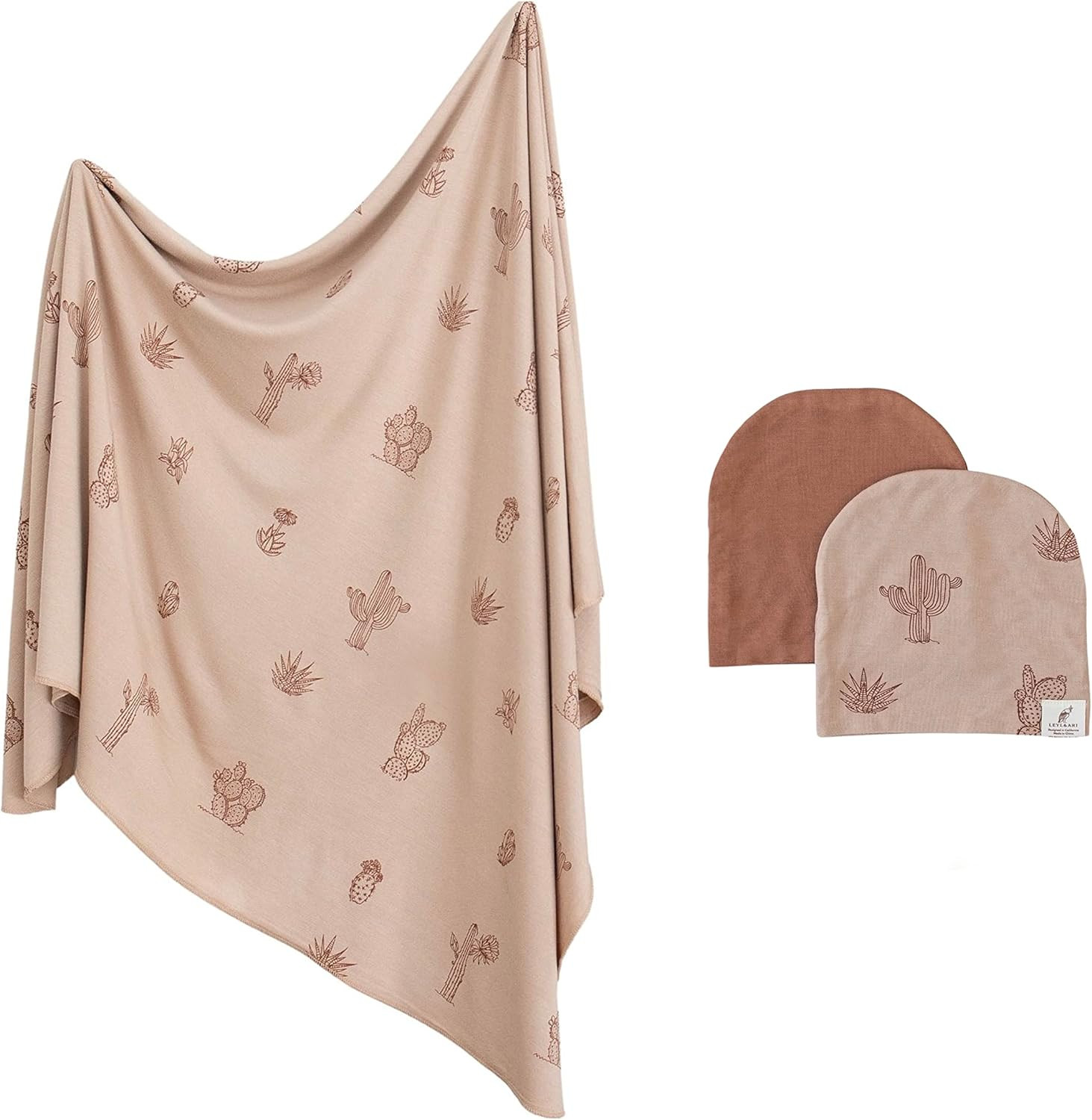 Leyl&Ari Bamboo Swaddle Blanket Hat Set | Receiving Blankets for Newborn Babies | Jersey Swaddle ... | Amazon (US)