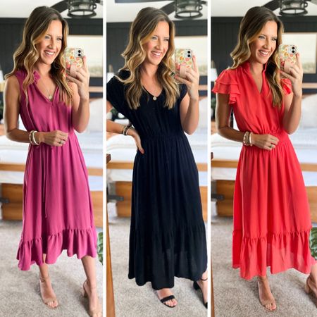 New arrivals dresses at Gibson Look! I’m in a small in all three. The black one runs big so size down. The pink one you can size down if in between sizes. Code BECCA10 for 10% off. 

#LTKworkwear #LTKstyletip #LTKunder100