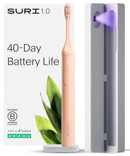 SURI 1.0 Sonic Electric Toothbrush with UV Cleaning Travel Case |1 Month+ Battery | Designed in California | Electric Toothbrush for Adults | Travel Toothbrushes | Tooth Brush | Pink | Amazon (US)
