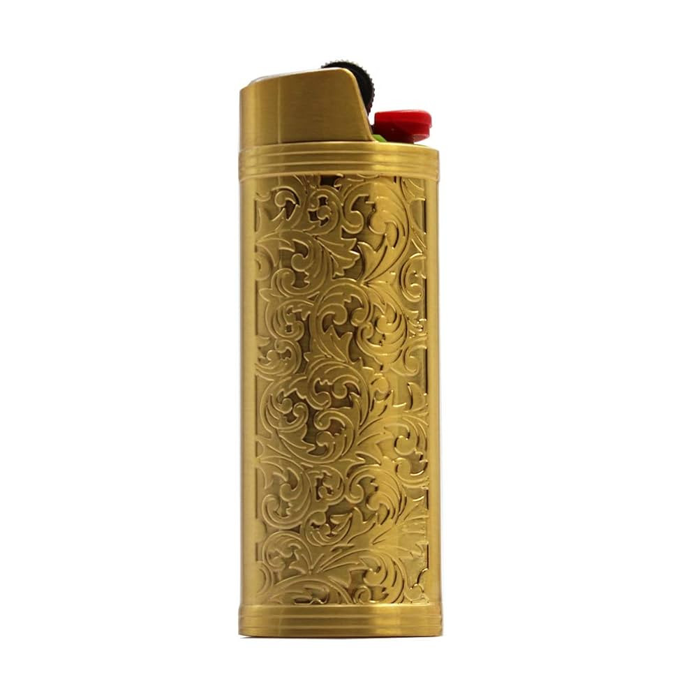 Metal Lighter Case Cover Holder Vintage Floral Stamped for BIC Full Size Lighter J6 | Amazon (US)