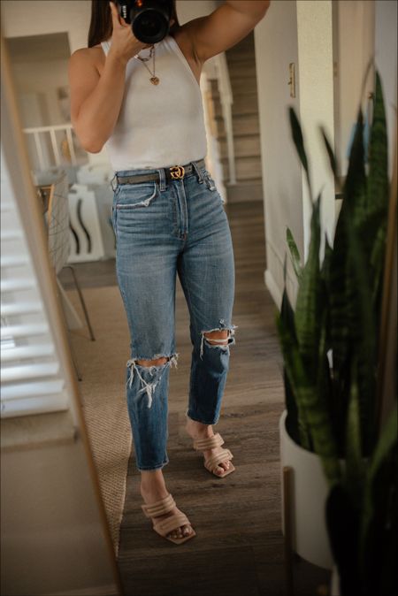 Take 25% off of my favorite Abercrombie jeans with the code “AFLTK”! Wearing size 24.🧡
Abercrombie jeans, straight leg jeans, ltk sale, abercrombie, rib tank top, boydsuit, gucci belt, nude sandals, dall denim, fall outfit

#LTKunder100 #LTKsalealert #LTKSale