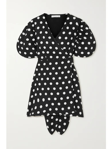 Faithfull The Brand - Net Sustain Godiva Polka-dot Linen Mini Wrap Dress - Black | NET-A-PORTER (US)