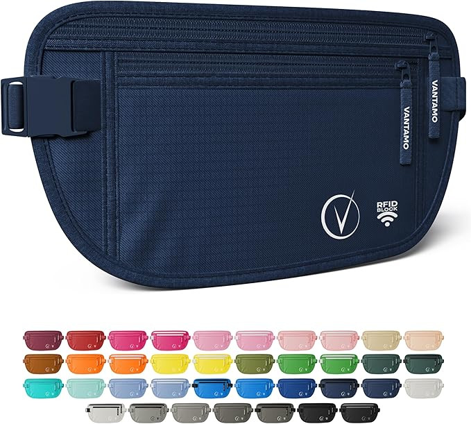 Vantamo Money Belt For Travel Hidden, RFID Protected Waist Wallet, Fits Passport & Phone with cov... | Amazon (US)