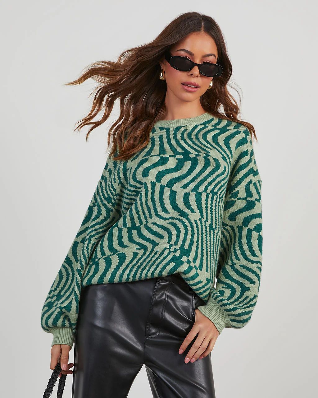 Dizzy Abstract Jacquard Knit Sweater | VICI Collection