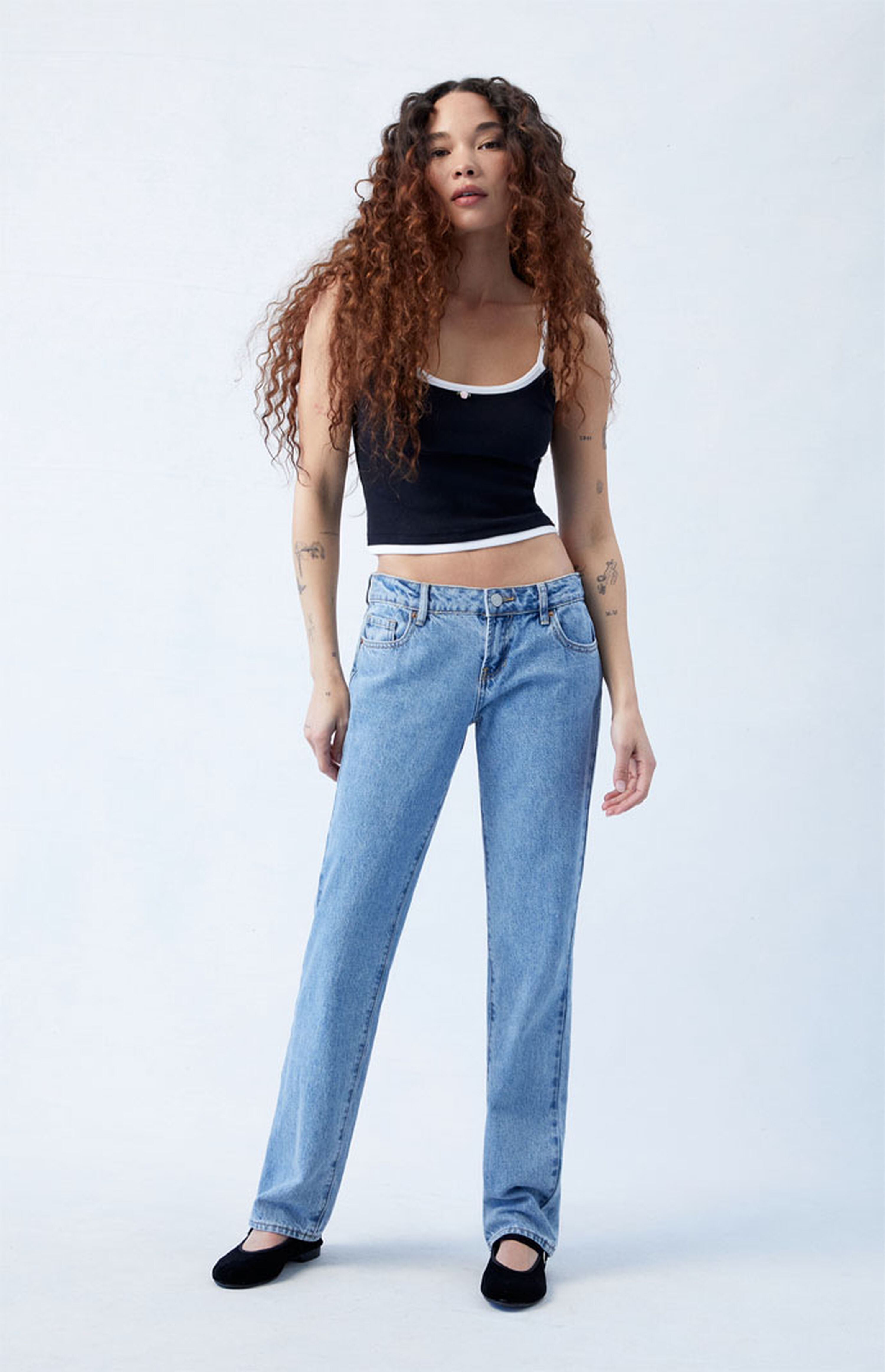 PacSun Medium Blue Low Rise Straight Leg Jeans | PacSun | PacSun