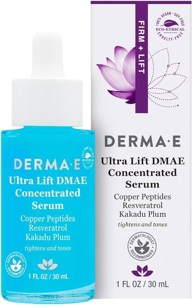 DERMA E Ultra Lift DMAE Concentrated Serum – All Natural Skin Firming Serum – Hydrating Serum... | Amazon (US)