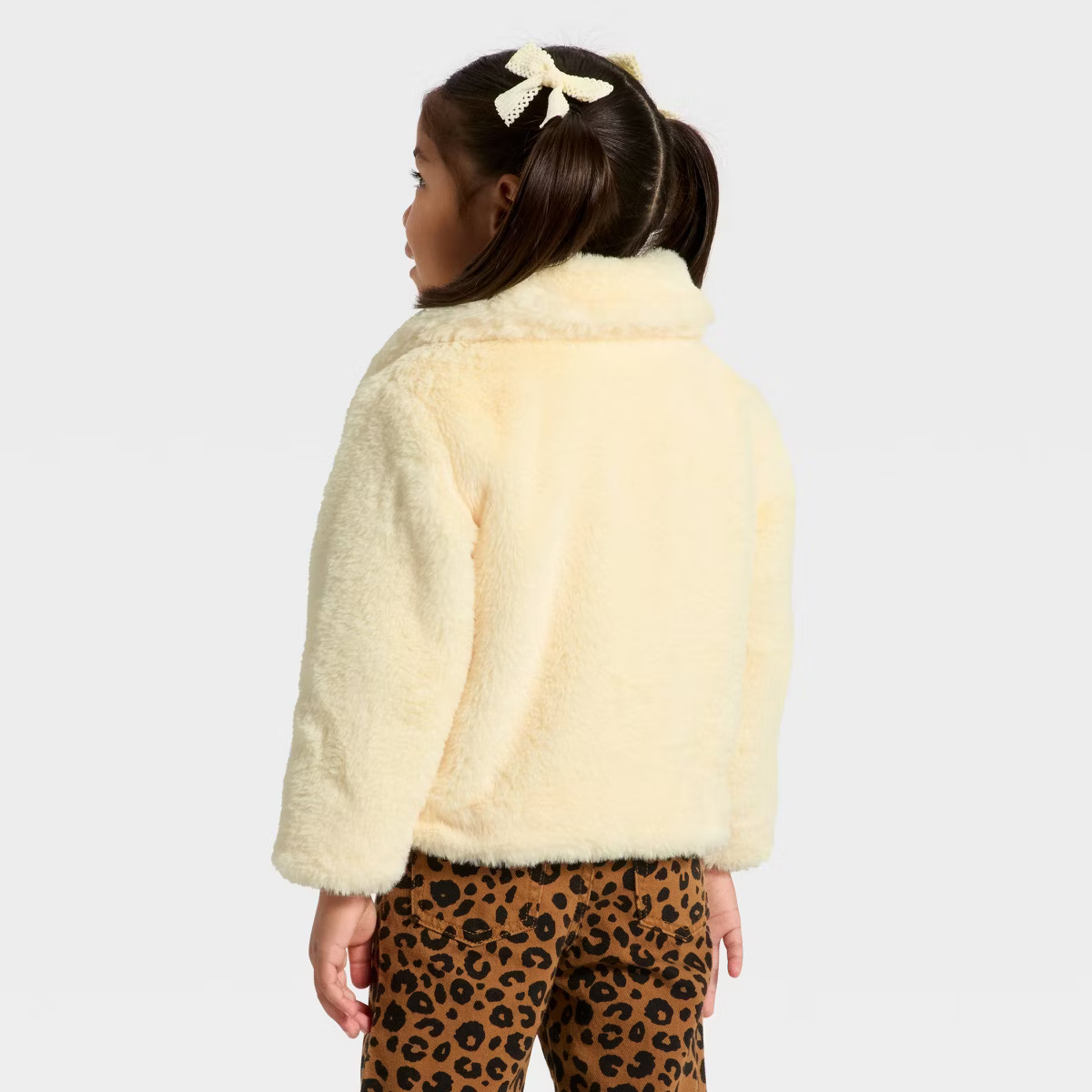 Toddler Girls' Holiday Dressy Faux Fur Jacket - Cat & Jack™ Cream | Target
