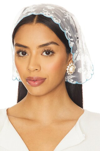 For Love & Lemons Bluebell Headscarf in White from Revolve.com | Revolve Clothing (Global)