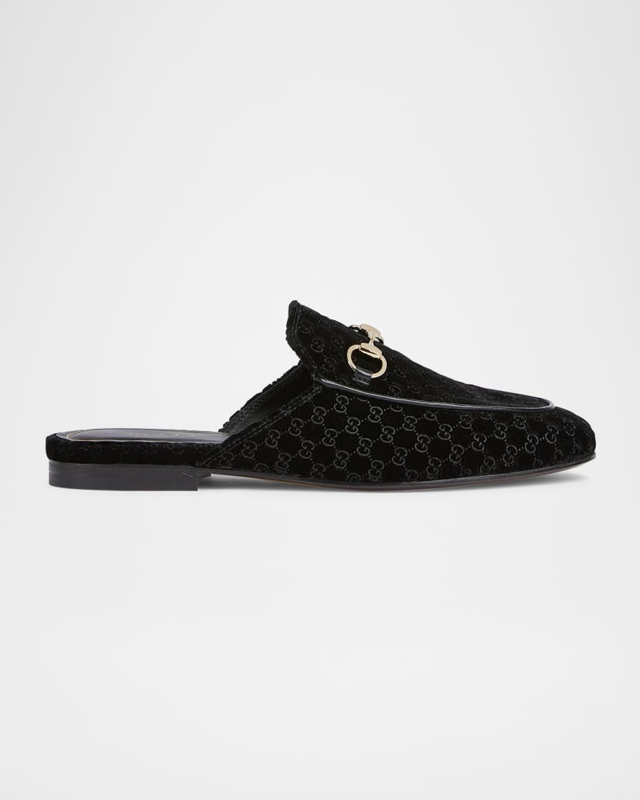 Gucci Nady Mini GG Velvet Princetown Mules | Neiman Marcus