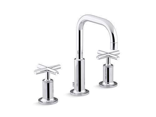 KOHLER K-14406-3-CP Purist Widespread Lavatory Faucet with Low Gooseneck and Low Cross Handles, Poli | Amazon (US)
