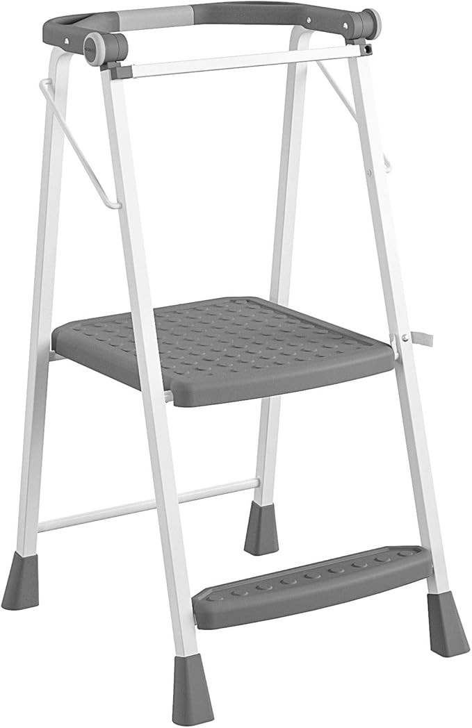COSCO 2 Step Kitchen Stepper Adult Folding Step Stool, Kids Folding Helper, Steel/Resin | Amazon (US)