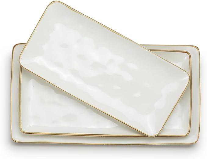Famiware Serving Platter, Rectangular 15.67/14.1/12.6 inch Serving Dishes for Entertaining, Micro... | Amazon (US)