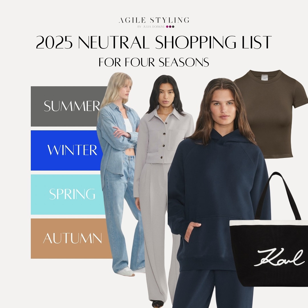 🙌 2025 NEUTRAL SHOPPING LIST

Building a capsule wardrobe is all about selecting versatile, neutral pieces that can create countless outfits. But there’s one secret that can make this process even more EFFECTIVE—knowing your seasonal color palette.

🌟 When you understand your colors, every piece you choose works harmoniously not just with you, but also with each other. NO MORE wasted money or mismatched outfits. Every item has its place and purpose.

✨ Your personal palette ensures that your neutrals enhance your natural beauty while blending into your wardrobe. Whether you’re shopping for a cozy coat, timeless trousers, or an everyday top, your palette is your ultimate guide.

👉 Ready to transform your basics into something extraordinary? Start with your colors, and you’ll never look back. Find your colors with the link in bio ❤️

🤫 And if you already know your season, shop for neutrals on my LTK store with the link in bio

#NeutralWardrobe #CapsuleCloset #ColorAnalysis #PersonalStyle #SeasonalColors #EffortlessStyle #ShoppingSmart #WardrobeEssentials #AgileStyling #2025Style